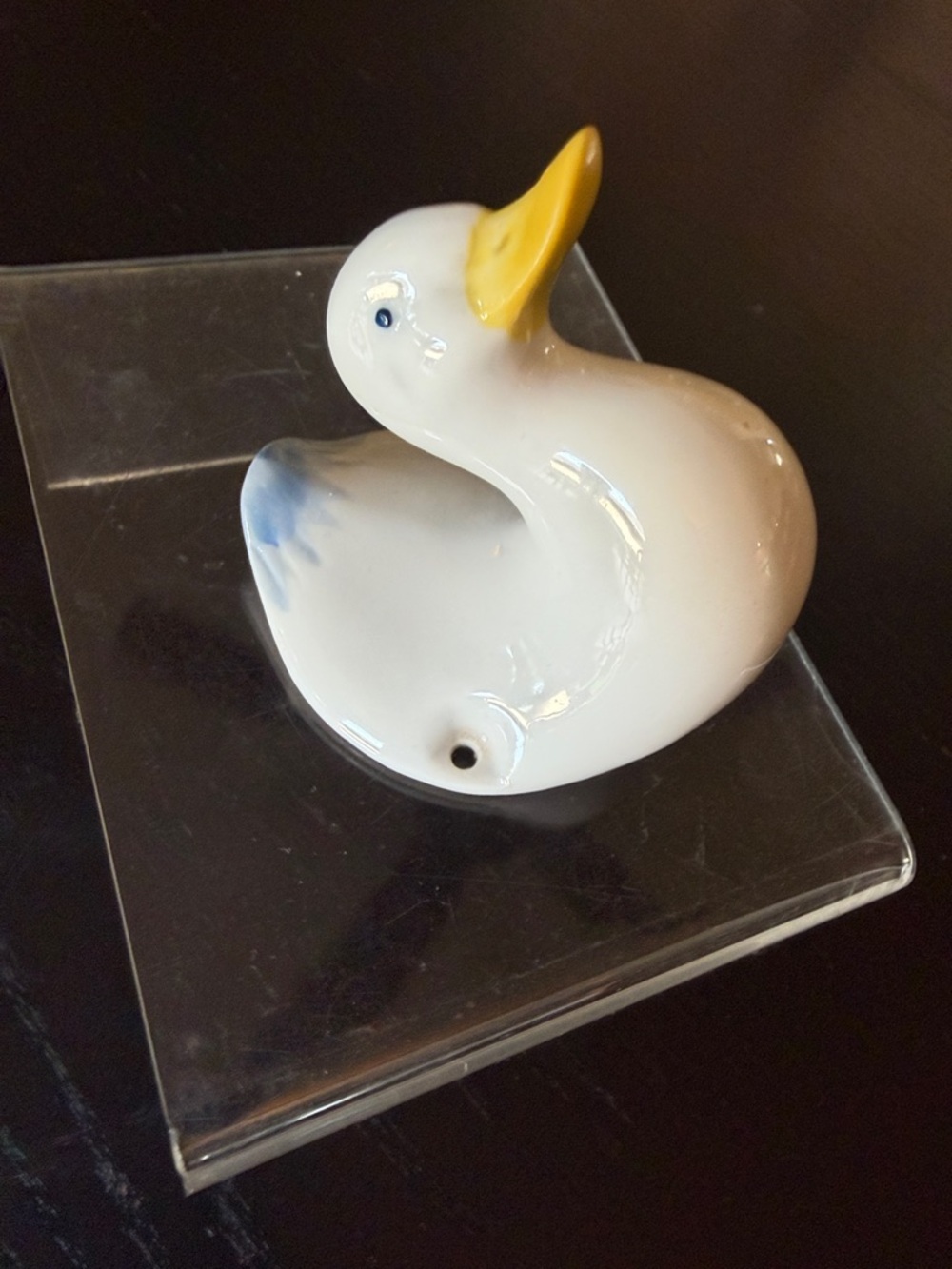 Ceramic White and Yellow Duck Figurine